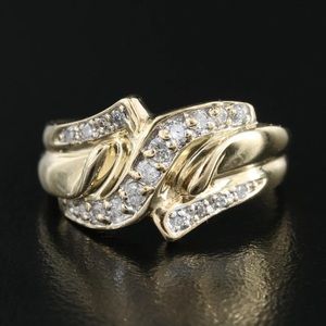 Elegant 10k Gold Diamond Women's Ring